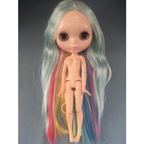 2019 high quality rainbow hair blyth joint doll mix color hair toy