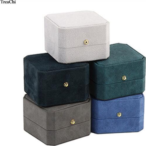 Quality PU Leather Pendant Jewelry Display Box Octagon Velvet Earring Stud Ring Display Box Weeding Velentines Day Ring Gift Box