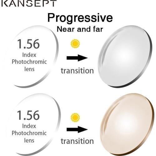 KANSEPT 1.56 Index Photochromic Grey / Brown Aspheric Prescription Brand Resin Lenses Anti UV Oil Water Reflect Glasses Lens