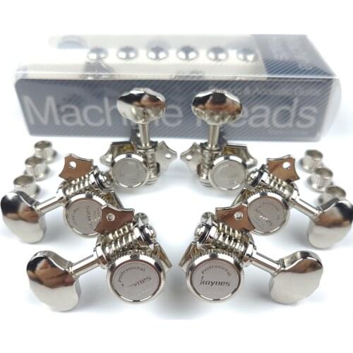 NEW Vintage 1:16 Open Gear Locking Tuning Pegs Gear Butterbean Guitar Machine Heads Tuners Nickel Silver