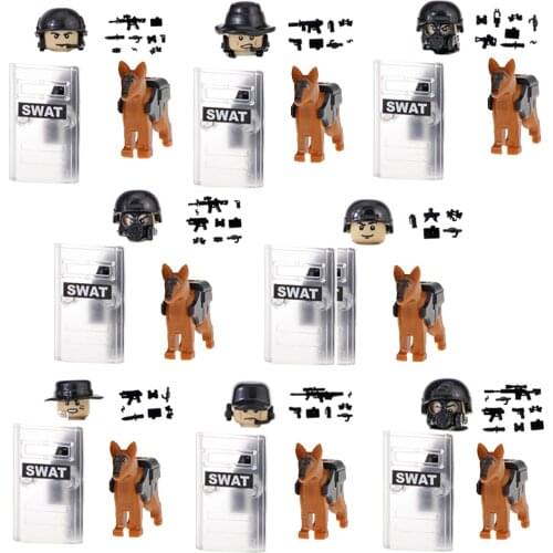 Military Special Forces Soldiers Bricks Armed Building Blocks Figures Arme Guns Weapons Compatible Gun accessories Toy for Kids