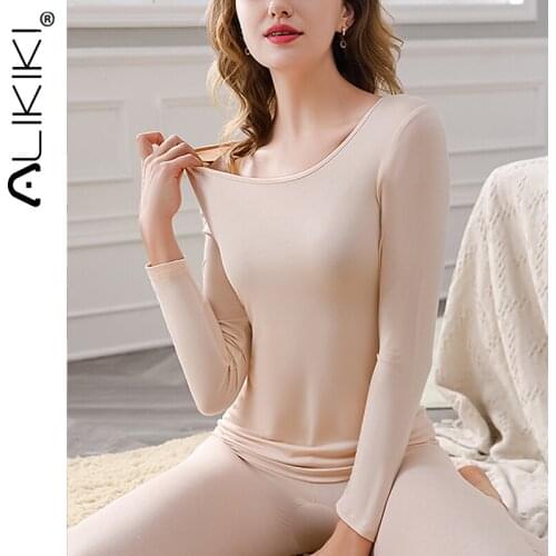 Modal Long Johns For Women Thermal Underwear Set Warm Thermo Lingerie Thermal Pajama Set Winter Top Pants Suit Home Wear