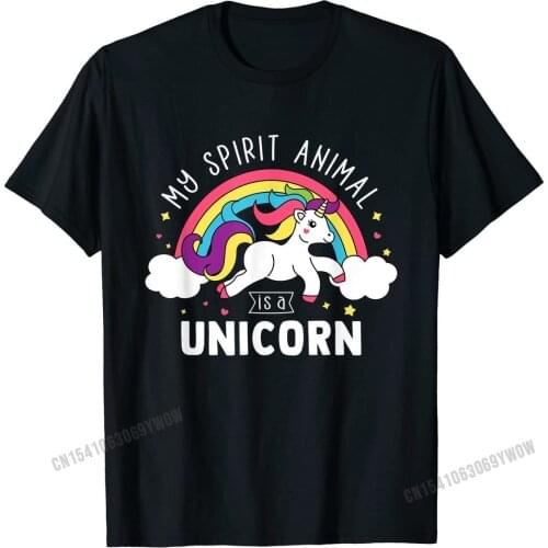 My Spirit Animal Is A Unicorn Cute Unicorn Gift T-Shirt T Shirts New Design Group Cotton Men T Shirt Gift