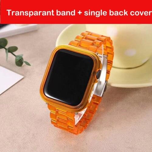 New 2 in 1 back cover plastic strap for iwatch case se 6 5 4 40mm 44mm For Apple Watch band strap series 3 2 1 38 42mm