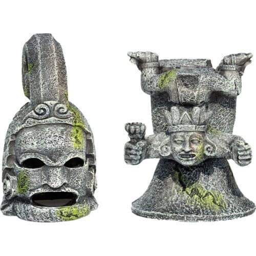 New Armor Ornaments Helmet God Statue Aquarium Decorative Figurines Creative Fish Tank Landscaping Sculpture Garden Decoration