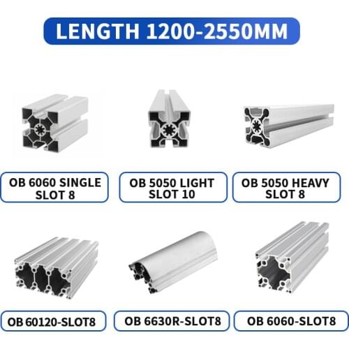 OB Industrial aluminum alloy profile 5050light-slot10/5050heavy-sloe10/6630R-slot8/6060Single slot-slot10/6060-slot8/60120
