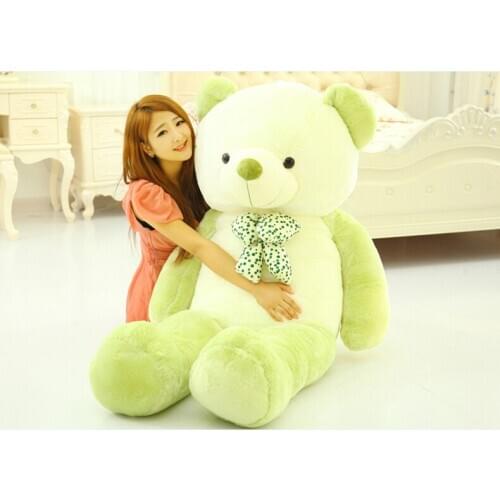 Huge white& green teddy bear plush toy hug bear doll hugging pillow,Valentines Day,Xmas gift about 160cm 0002