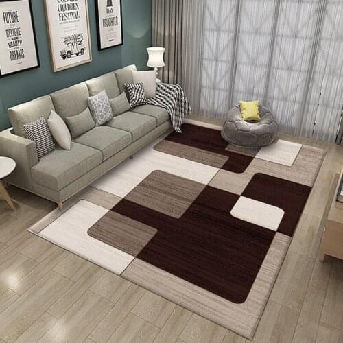 Nordic Light Geometric Luxury Carpet Bedroom Living Room Decorative Carpet Bathroom Non-Slip Carpet Rectangular Modern Carpet
