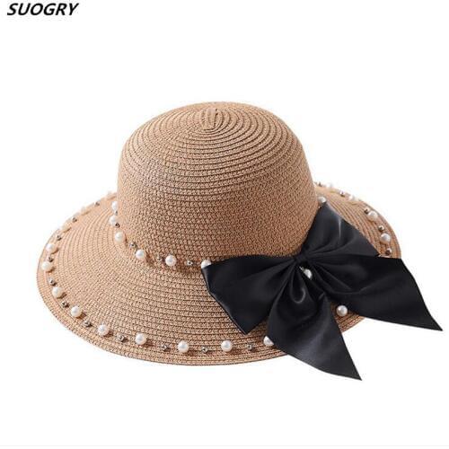 New Fashion Bow Straw Hats Summer Baby Mom Parent-child Hat Women Girls Solid Children Gift Beach Headwear Chapeau Femme