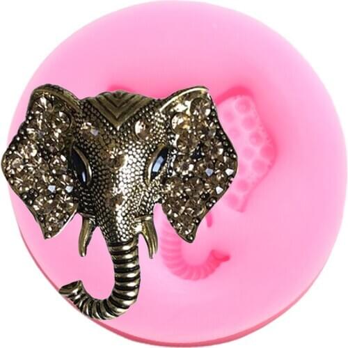 3D Elephant Head Silicone Mold Animals Fondant Molds DIY Party Cake Decorating Tools Chocolate Candy Mould Cupcake Baking Moulds
