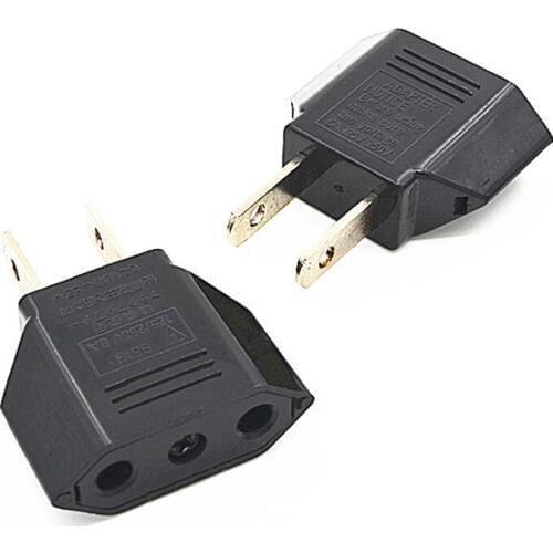 10pcs/lot EU Europe European 2 round hole to US Plug Canada Japan Brazil Thailand Home Travel Adapter Power Wall Plug Adaptor