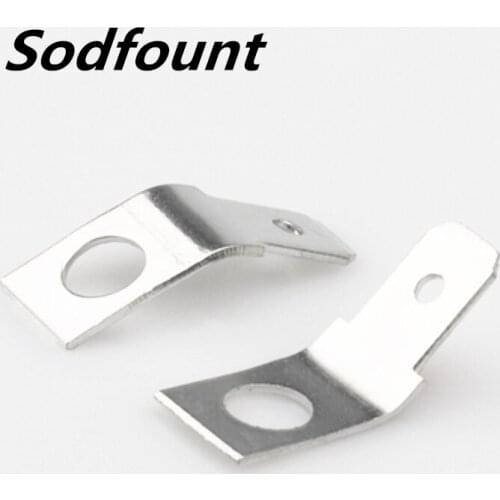 100pcs 6.3 square speaker insert aperture 5mm thickness 0.8 curved male insert terminal