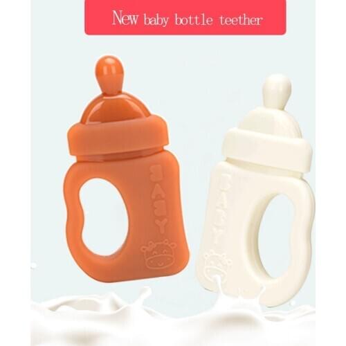 2020 New Boxed Baby Teether Bottle Pacifier Silicone Teether Bite Molar Teeth Stick Baby Bite Children Teether Baby Teeth Care