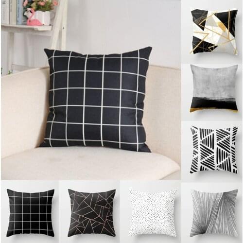 2021 Pillowcase Geometric Abstract Cushio Cover Car Sofa Decoration Polyester Peach Skin Thrown Pillow Case 45*45 cm