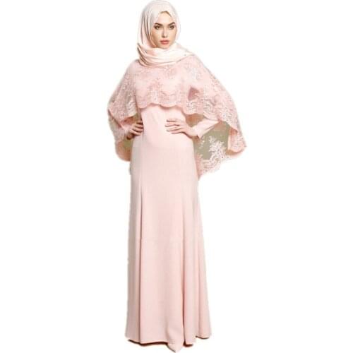 2021 Fashion New Womens Wear Solid Color Muslim Fashion Long Two Piece Set Long Sleeve Eid al-Adha Abaya