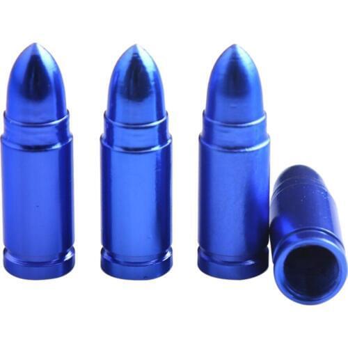 4Pcs Replacement Car Truck Wheel Tire Air Valve Stem Cap Blue