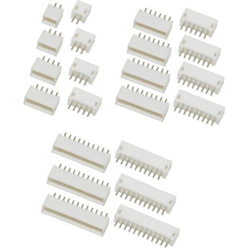 50Pcs ZH 1.5mm Pitch 2P/3P/4P/5P/6P/7P/8P/9P/10P Straight Pin Male Wafter White Connector