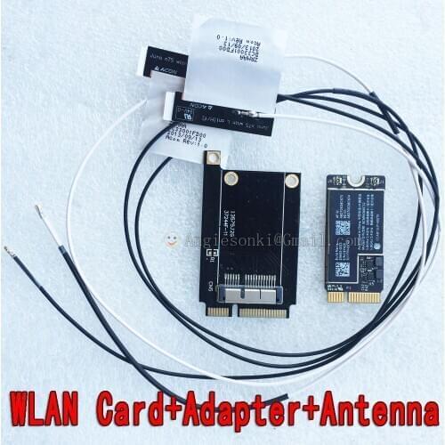 802.11AC BCM94360CS2 Air 11" A1465 13" A1466 2013 MD711LL Airport 867Mbps WiFi WLAN Card Bluetooth 4.0 &PCI-E Adapter + Antenna