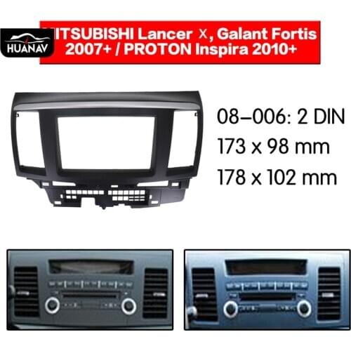 HUANAV Car Radio stereo Fitting installation adapter fascia For 2007+ Mitsubishi Fortis & Lancer Stereo Auto Frame Audio Fascias