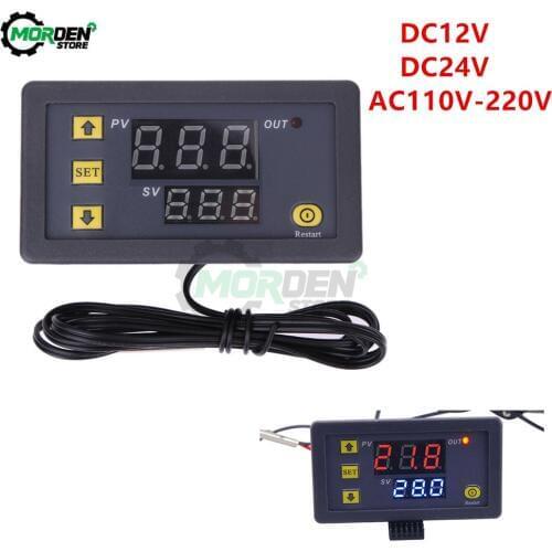 W3230 DC 12V 24V 110V 220V AC Digital Temperature Controller LED Thermostat thermoregulator Heating Cooling Switch NTC Sensor