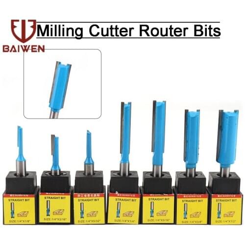 1/4 Shank Slotted Straight Woodworking Router Bit Wood Cutter 3-12mm Cutting Diameter Carpenter Milling Cutter Woodworking Tools