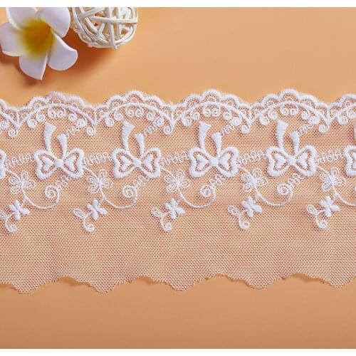 Exquisite Bow Cotton Wire Lace Trim Wedding Veil Accessories Mesh Embroidery Width 9 Cm Sewing Material