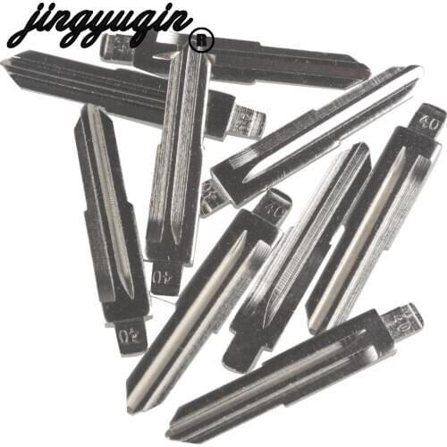 Jingyuqin 10PCS Remote NO.40 Uncut Car Key Blade For Chevrolet Remote Folding Flip Metal Uncut Key Blank