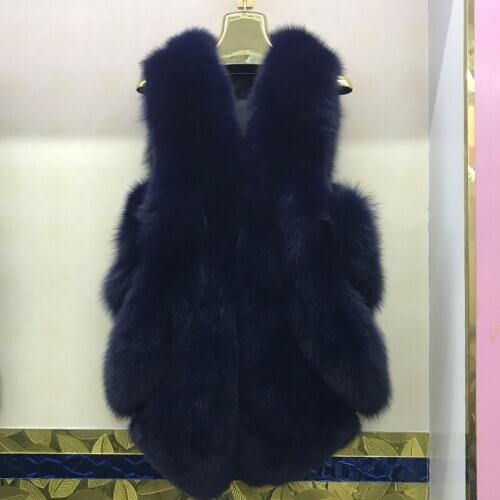 Top Selling 100% Real Fox Fur Vest Coat Winter Warm Jacket Natural Fur Vest Women 2020 new luxury fashion outerwear