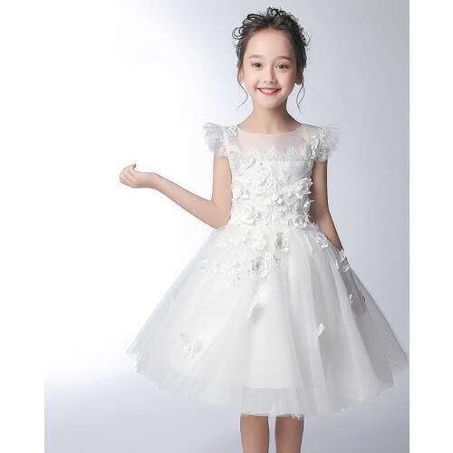 Mingli Tenga Princess Flower Girl Dress Floret Child Dress Wedding Children Three-dimensional Flower Beaded Primera Comunion New