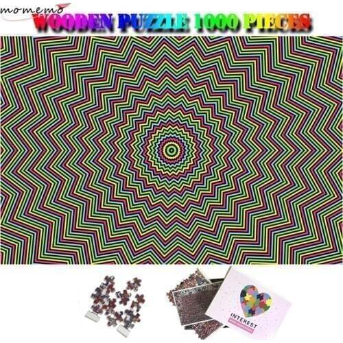 MOMEMO Abstract Art Wooden 1000 Pieces Puzzle Toys Challenging Wooden Jigsaw Puzzles for Adults Kids DIY Assembling Puzzles Toys