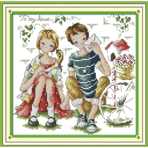 The love of my life cross stitch kit 14ct 11ct count print canvas stitches embroidery DIY handmade needlework plus