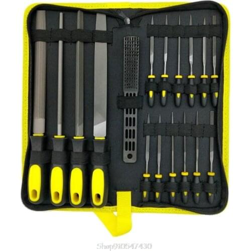 17Pcs File Tool Set with Carry Case,Premium Grade T12 Drop Forged Alloy Steel, Precision Flat/Triangle/Half-round/Round N13 20