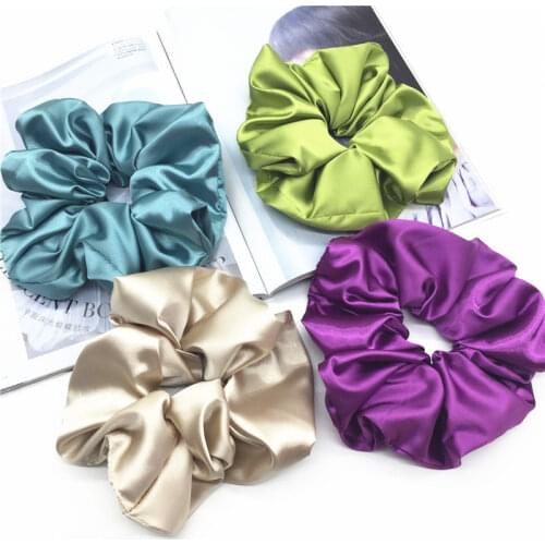 Oversized Satin Hair Scrunchies Rubber Hair Ties Elastic Hairband Girs Ponytail Holder Smooth Hair Ring Women Hair Accessories