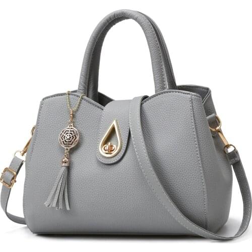 Solid Color Women Bags Vintage Casual Tote Bag Fashion Ladies Messenger Bags PU Leather Shoulder Top-Handle Handbag Purse New