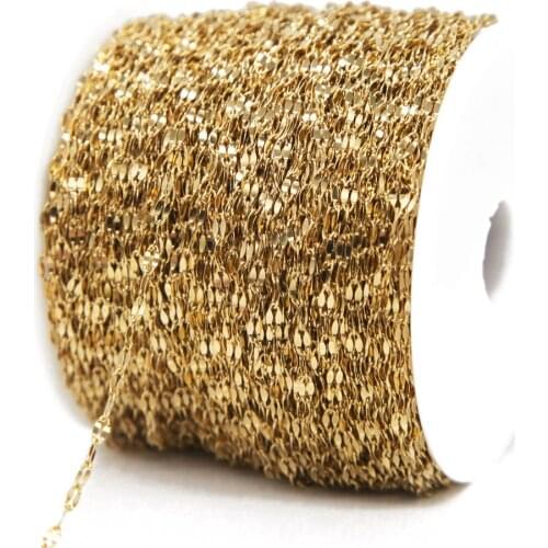 2 Meter Stainless Steel Flat Oval Chain Lip-shape Necklace Chains DIY for Jewelry Findings Making Bulk Hand Made Accessories