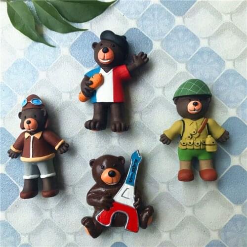 QIQIPP Resin fridge magnet magnet cute cute fridge magnet cartoon bear
