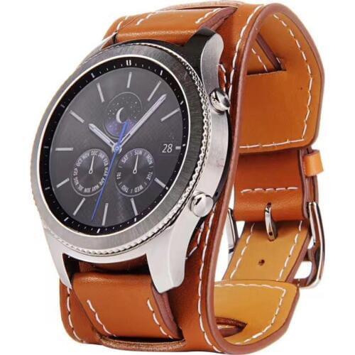 22mm Leather Strap for Samsung Galaxy Watch 42mm 46mm Replacement for Gear S3 Frontier/Classic Bracelet Wristband Smart Watch