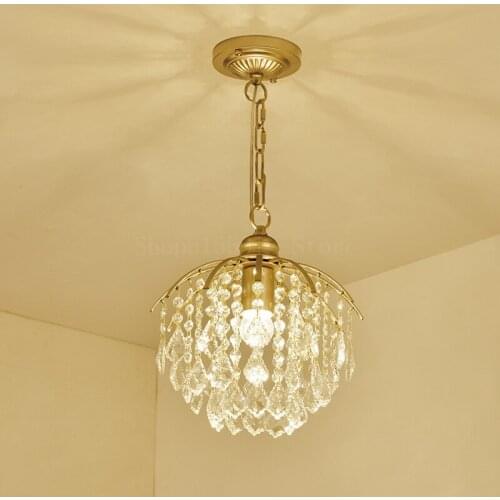 Modern LED Crystal Chandeliers Living Room Decoration Golden Ceiling Chandelier American Mini Crystal Lampshade Chandelier