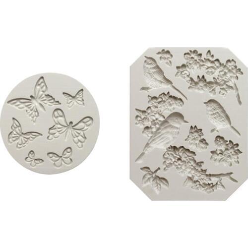 Sugarcraft Bird and Flower silicone mold fondant mold cake decorating tools chocolate gumpaste mold