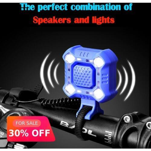 Bicycle Bell led Light Handlebar Bike lamp Fornt Flashlight cycling Light horn loud USB charge Rechargeable warning siren