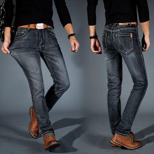 Spring 2021 New Stretch Jeans To Be Washed By Old Technology, Mens Fashion Straight Slim, Versatile Business Jeans Pants
