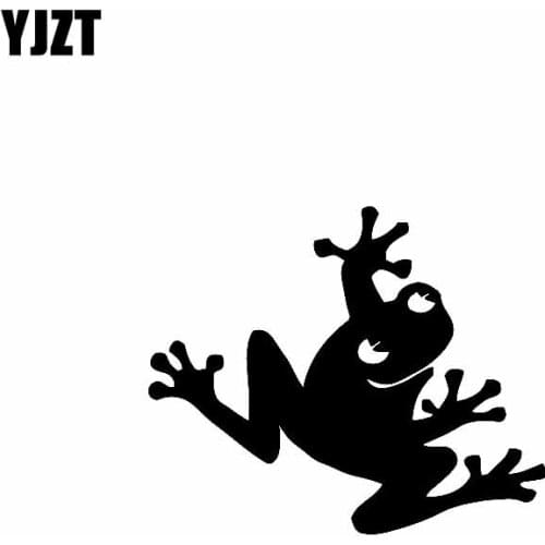 YJZT 14.4CM*11.8CM Cute Animal Amphibians Fearsome Shadow Vinyl Decal Nice Car Sticker Black/Silver C19-0886