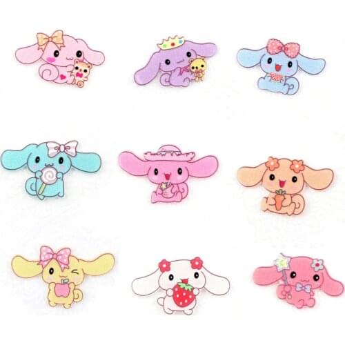59*36mm 10pcs puppy cartoon acrylic resin graffiti patch childrens hair accessories hairpin DIY home mix