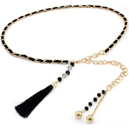 Belt Waist Chain Fashion Joker Waist Chain Woman Belts Dress Decration Metal + Leather Adult Woman Decoration Belt