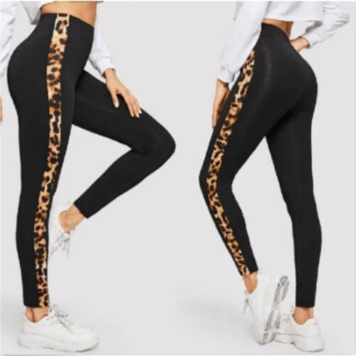 Women Yoga Leggings Leopard Patchwork Sports Leggings Female Compression Workout Tights Hip Push Up Stretch Yoga Sport Pant Lady