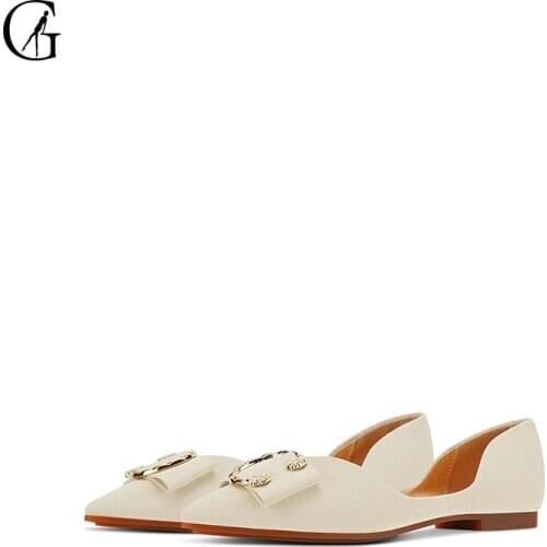 GOXEOU Womens D'orsay Flats PU Matte Apricot Yellow Flowers Pointed Toe Casual Party Fashion Office Lady Shoes Size 35-40