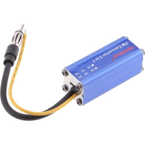 Gold Tone Aluminum 12V 16MHz Vehicle Car FM Radio Convertor Transmitter