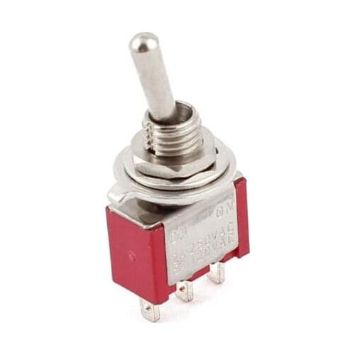 1pcs AC 250V/2A 120V/5A ON/ON 2 Position SPDT Mini Micro Toggle Switch Red LW