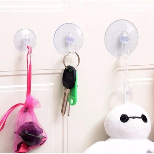 1pcs Glass Window Wall Strong Suction Cup Hooks Hanger Kitchen Bathroom New Transparent 2.5/3/3.5/8cm