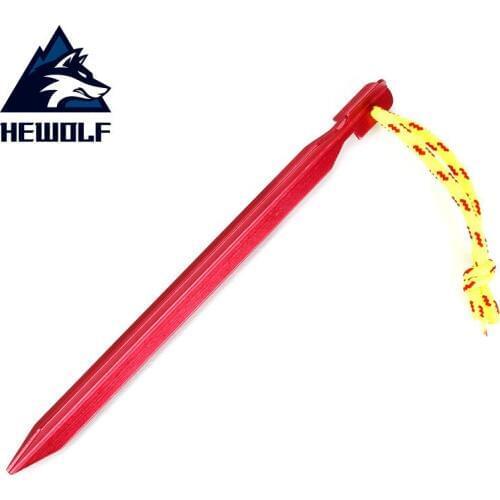 Hewolf 10pcs Tent Nails Aluminum Alloy Pegs 18 cm Long Tents Peg Outdoor Beach Tent Nails Three-faceted Peg